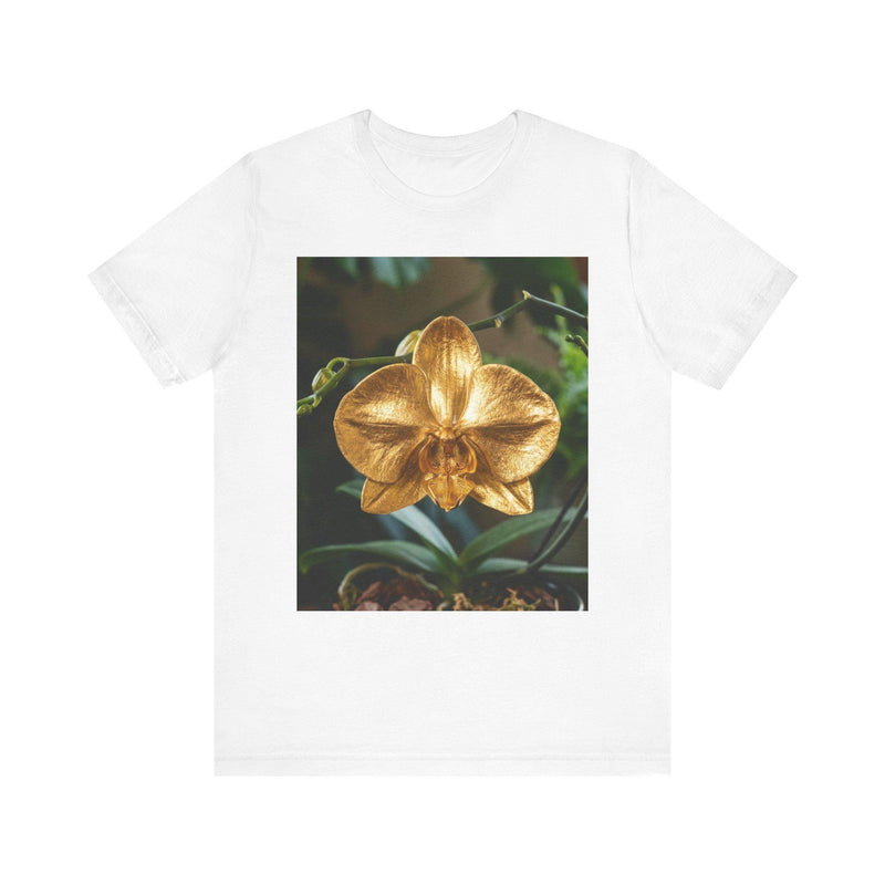 Gold Orchid Photo T-Shirt | Botanical Floral Nature Print
