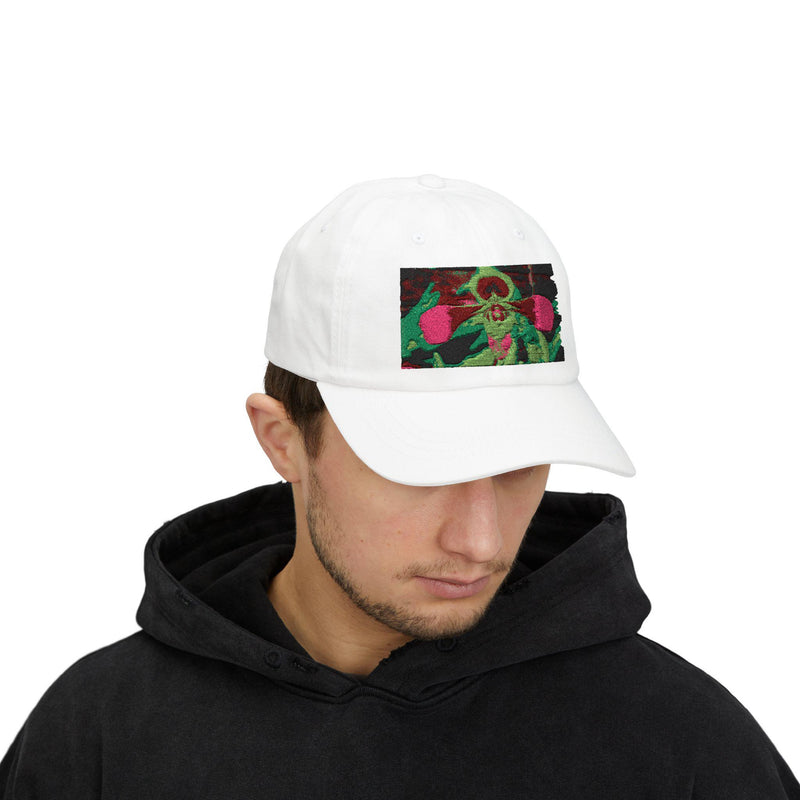 Orchid Botanical Embroidery Classic Dad Cap | Floral Plant Dadcap Paphiopedilum hirsutissimum