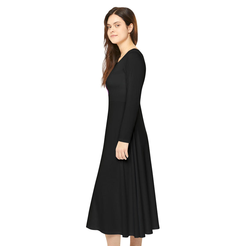 Orchid Ballet Long-Sleeve Dance Dress  Floral Center Print