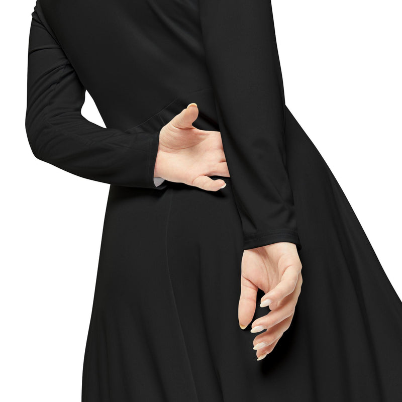 Orchid Ballet Long-Sleeve Dance Dress  Floral Center Print