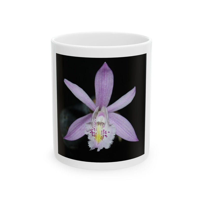 Pink Orchid Flower Mug | Botanical Photography, Floral Coffee Cup